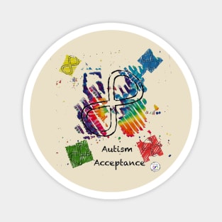 Color Outside the Lines for Autistic Acceptance Magnet